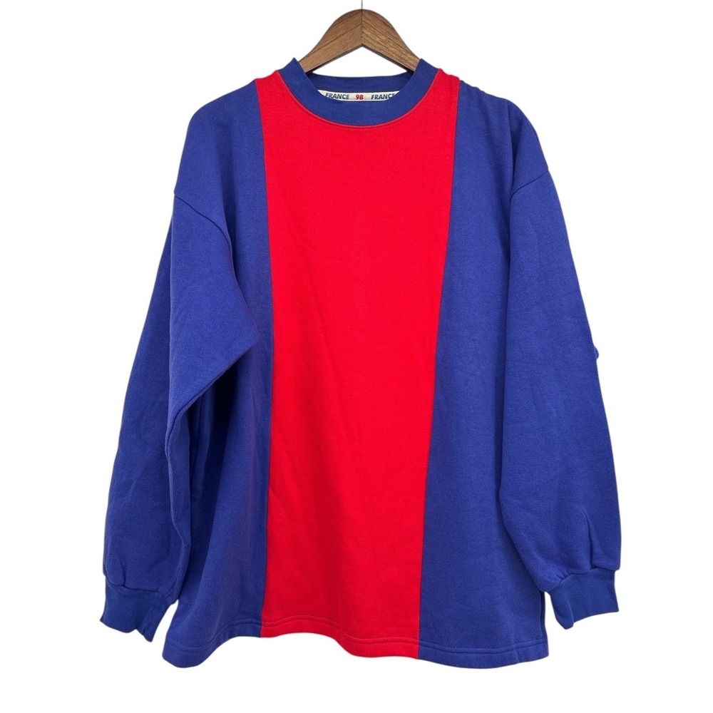 George & Martha Black Island Sweatshirt France 98 Colorblock Mens Large Designer